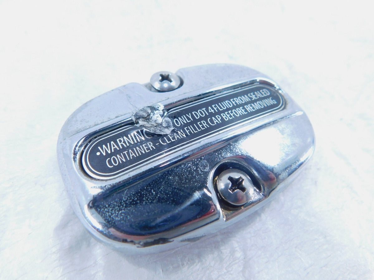 Harley Road King Street & Electra Glide Chrome Rear Master Cylinder Cap Lid - C3 Cycle