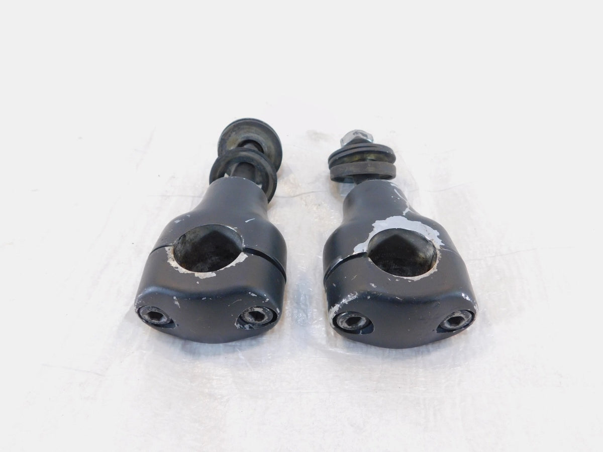 Yamaha Road Star Silverado V-Star 650 1100 Black Handlebar Riser Mount Clamps - C3 Cycle