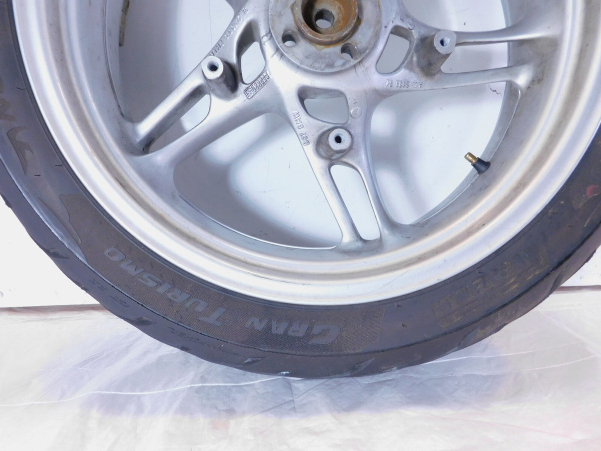 BMW R1100S R1150R R1150RS R1150RT Silver Rear Wheel Rim w/ Tire 5x17" - Bent - C3 Cycle
