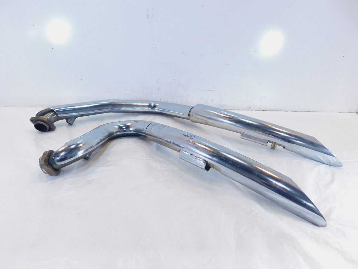 Harley Davidson Dyna Vance & Hines Chrome Engine Exhaust System Header Pipes - C3 Cycle