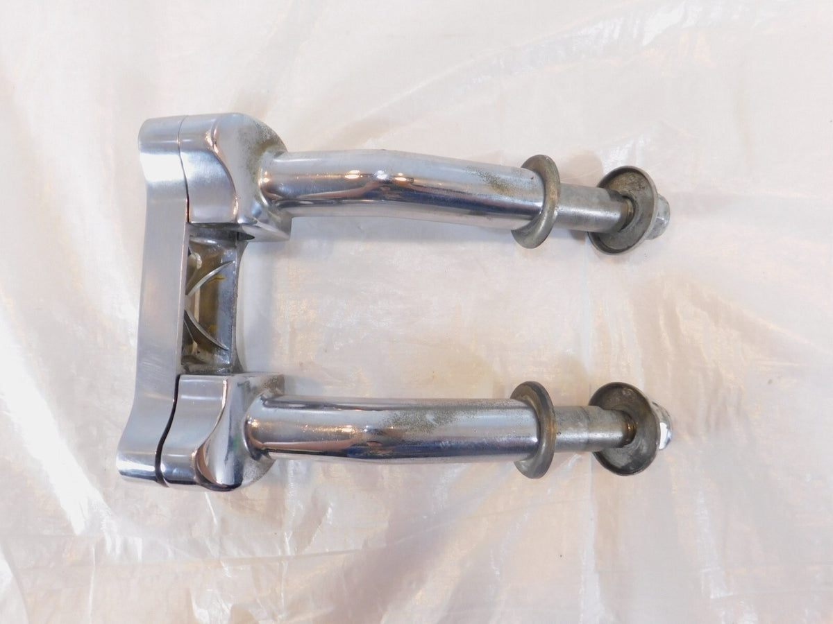 Harley Dyna Wide & Super Glide Custom Chrome Handlebar Mount Clamp Brackets - C3 Cycle