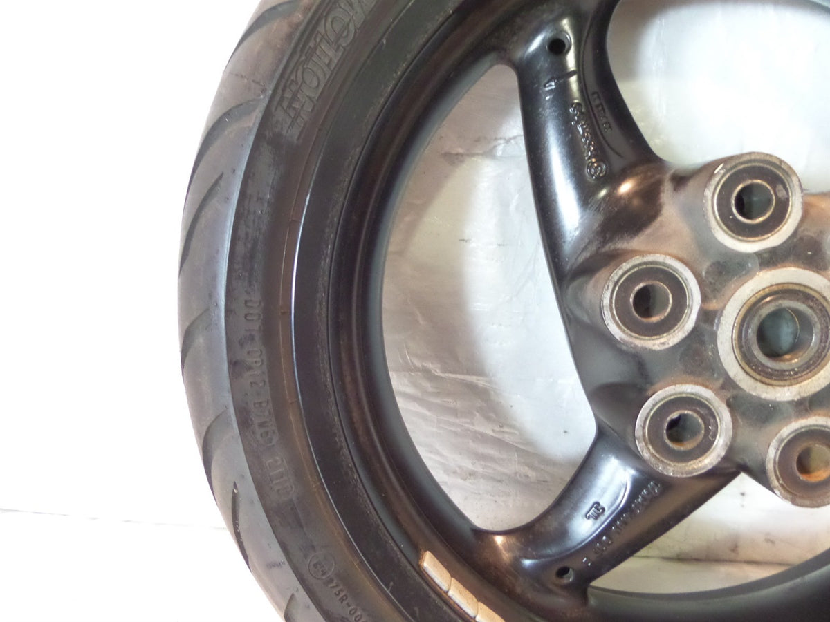 2002 & 2003 Ducati Monster 620 750 & 800 Black Rear Wheel Rim & Tire - Straight - C3 Cycle