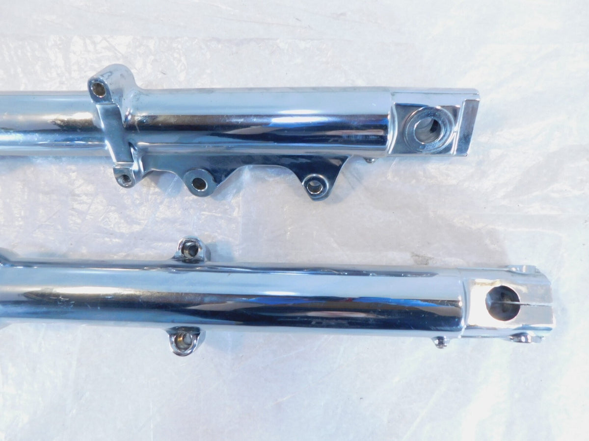 95-99 Harley Davidson Dyna Super Glide Chrome Left Right Fork Tube Shocks - Bent - C3 Cycle