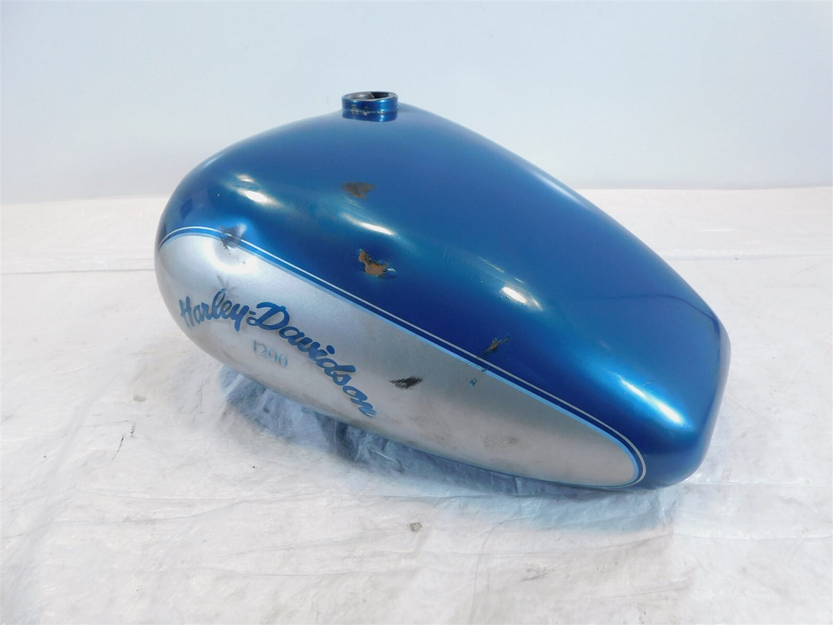 1995 Harley Davidson Sportster XLH 1200 Blue & Silver Fuel Gas Petrol Tank - C3 Cycle