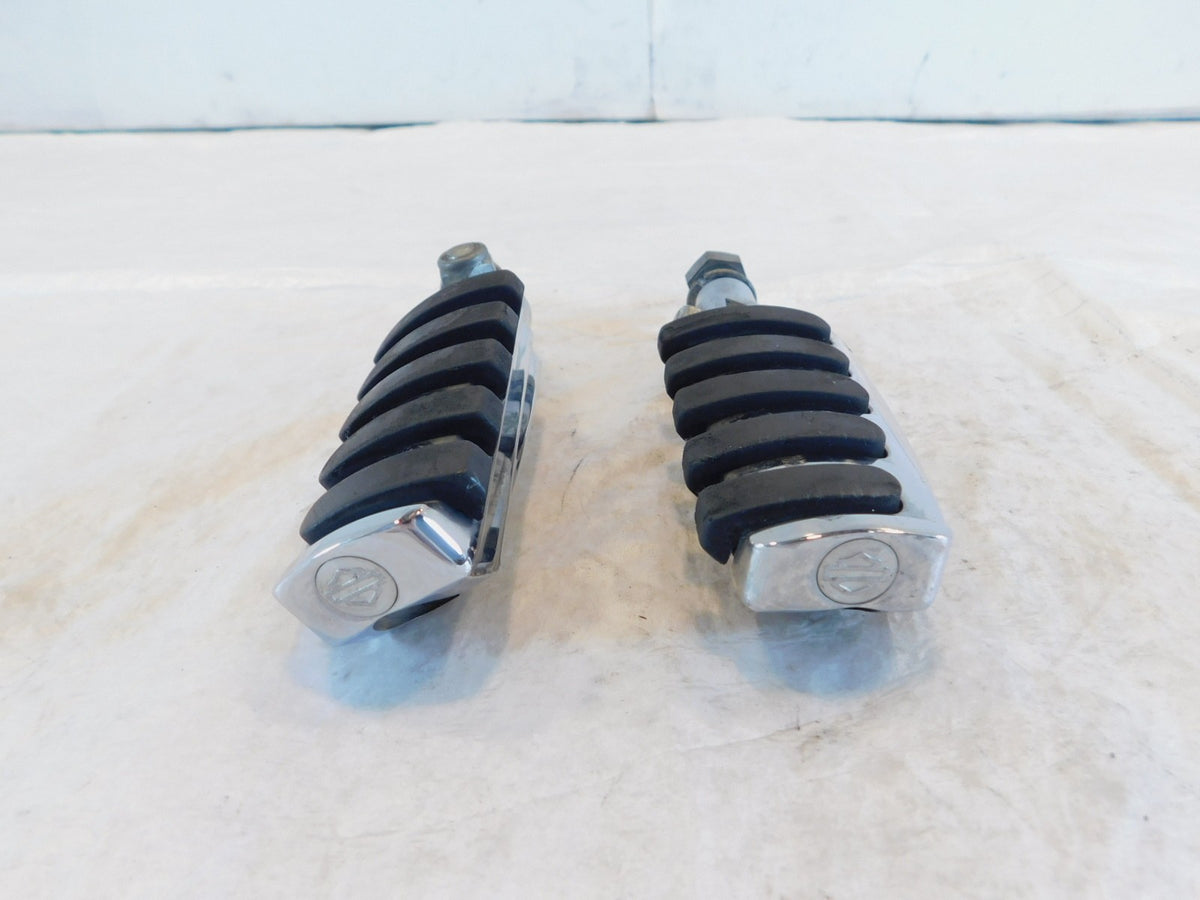 Harley Touring FXR Dyna Sportster & Softail Metal & Rubber Footpegs Footrests - C3 Cycle