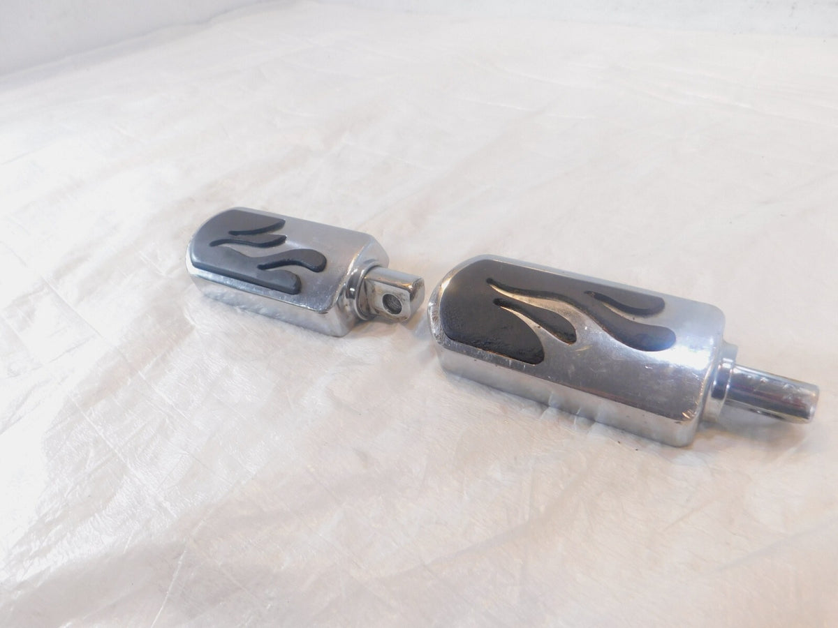 Pair Harley Touring FXR Dyna Sportster & Softail Black ISO Peg Footpeg Footrests - C3 Cycle