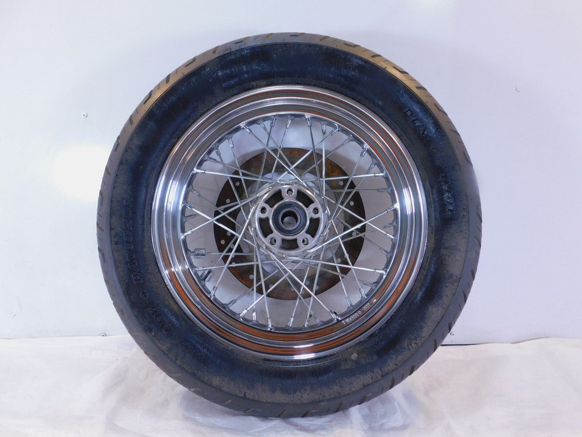 Harley Davidson Sportster 883 & 1200 Laced Rear Chrome Wheel Rim & Tire & Rotor - C3 Cycle