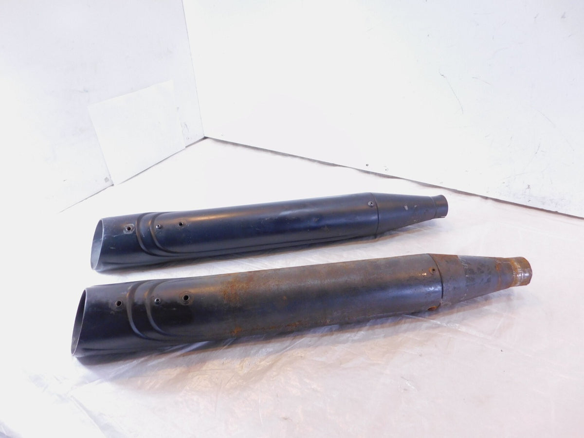 Harley Touring Road King & Electra Glide Black Slip On Exhaust Pipe Mufflers - C3 Cycle