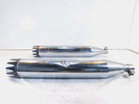 Harley Electra Glide & Road King Chrome Shark Slip on Exhaust Pipe Mufflers - C3 Cycle
