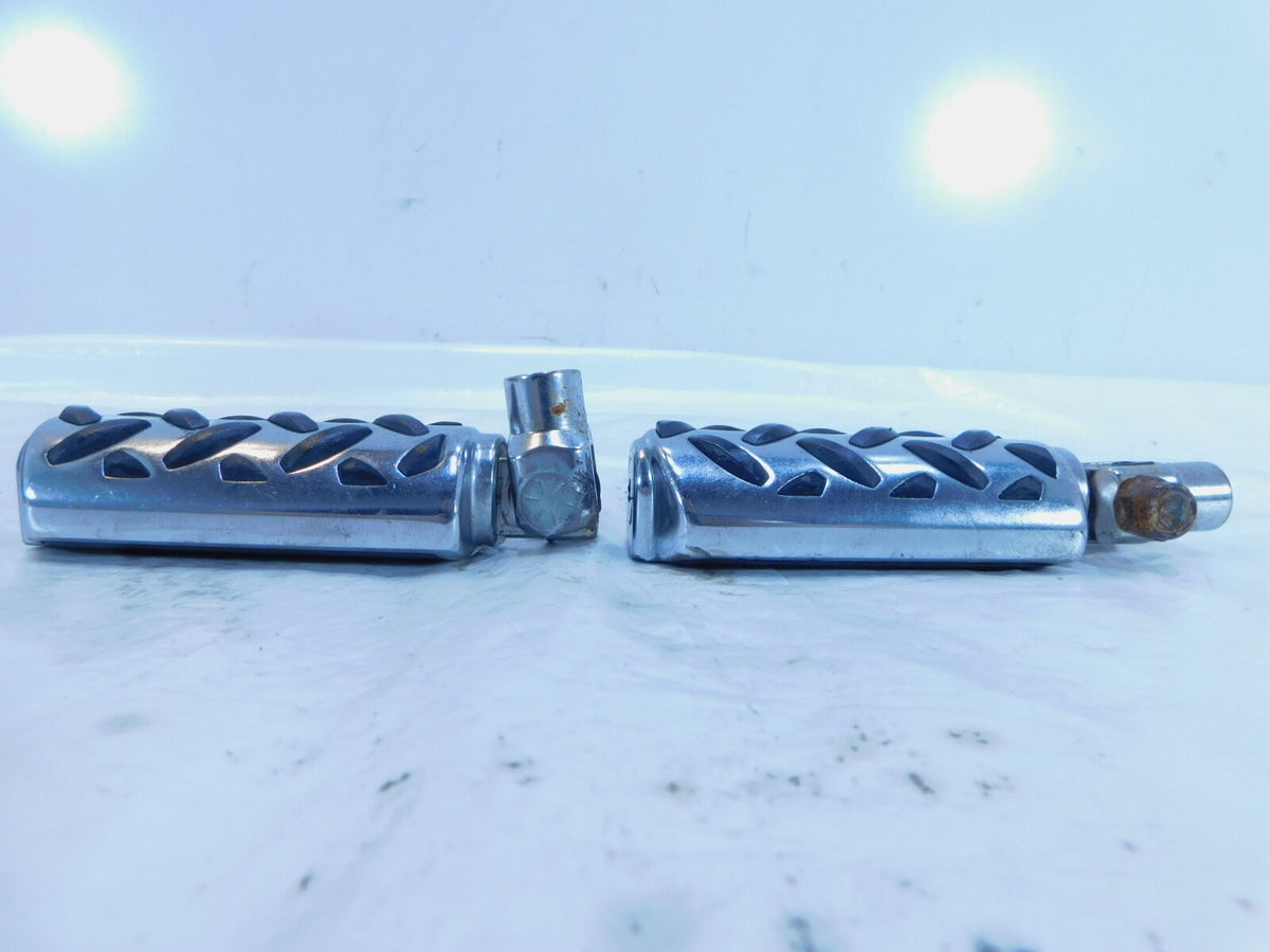 Harley Touring FXR Dyna Sportster & Softail Black & Chrome Footpegs Footrests - C3 Cycle