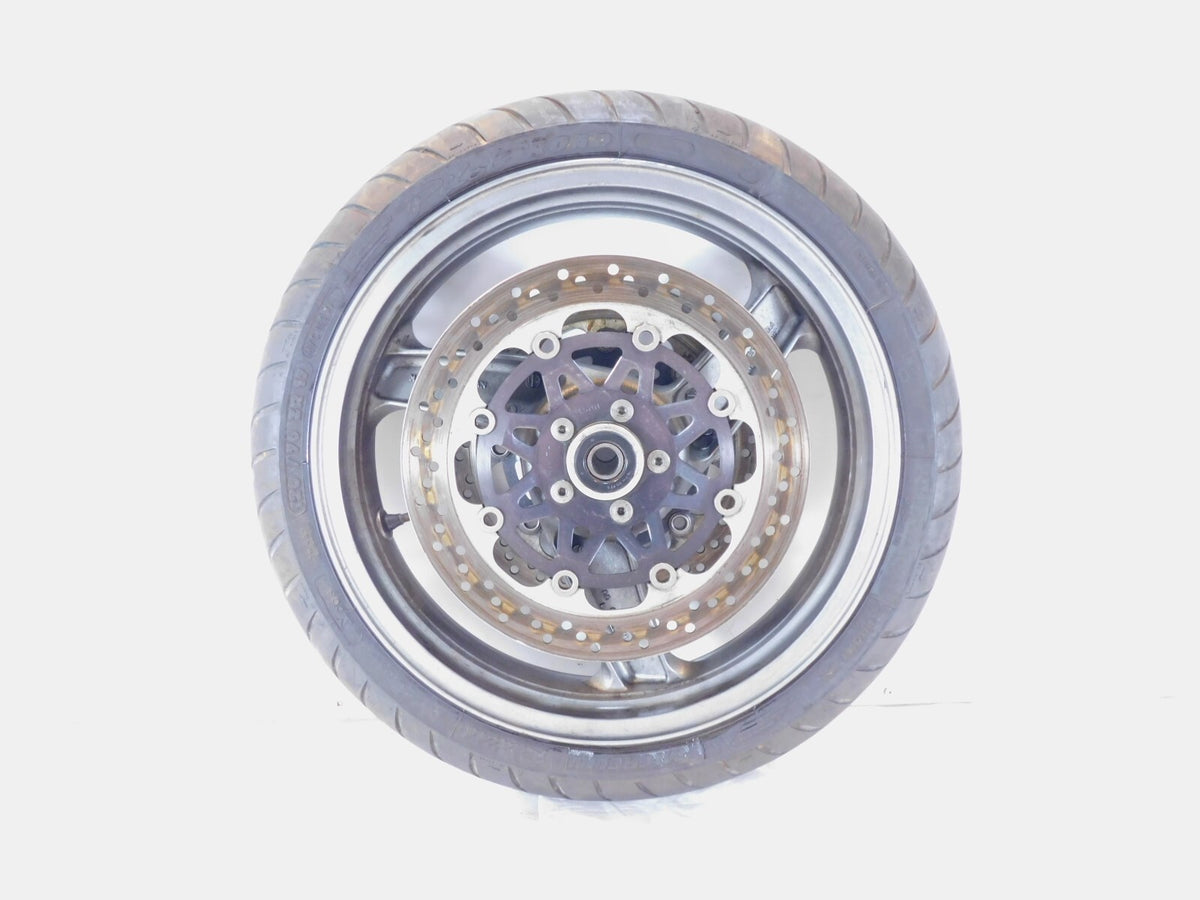 1990-1992 Kawasaki Ninja ZX-11 ZX1100 Gray Front Wheel Hub Rim & Brake Rotors - C3 Cycle