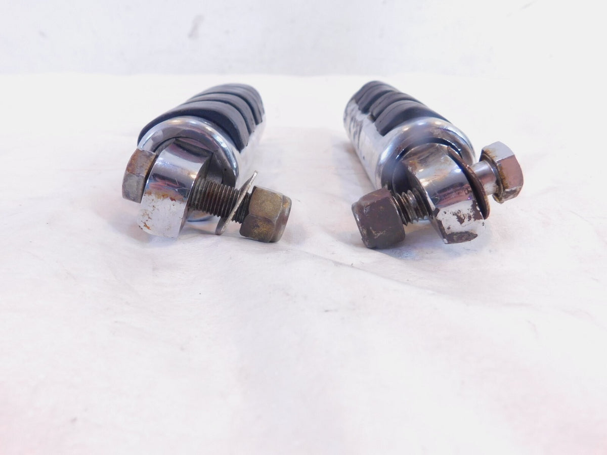 Harley Touring Dyna Sportster & Softail ISO Chrome & Rubber Footpeg Footrests - C3 Cycle