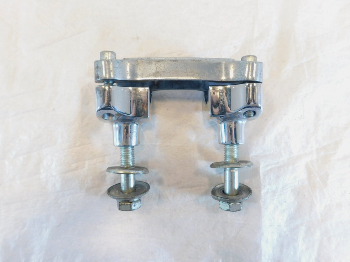 2004 Harley Davidson Dyna FXDL Low Rider Chrome Handlebar Mount Clamp Brackets - C3 Cycle