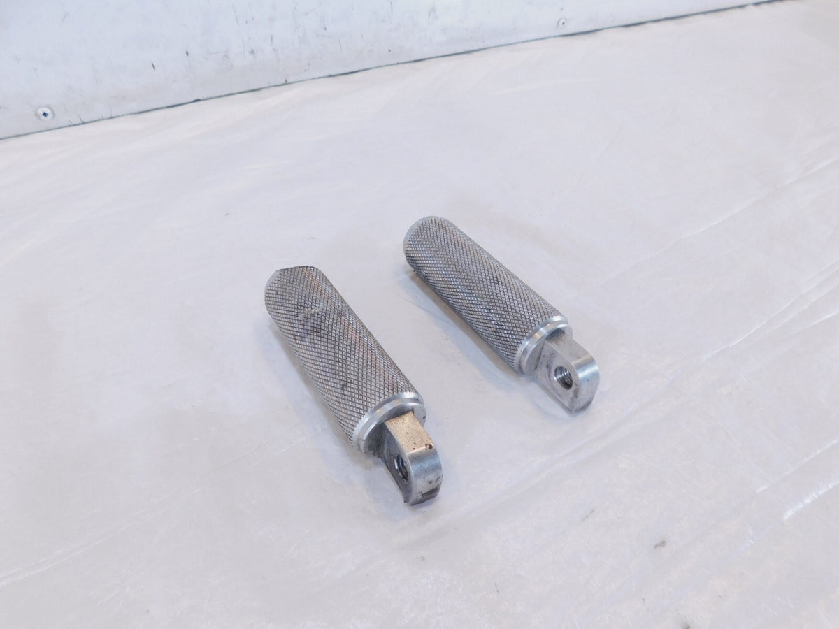 Harley Touring FXR Dyna Sportster & Softail Silver Knurled Footpegs Footrests - C3 Cycle