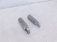 Harley Touring FXR Dyna Sportster & Softail Silver Knurled Footpegs Footrests - C3 Cycle