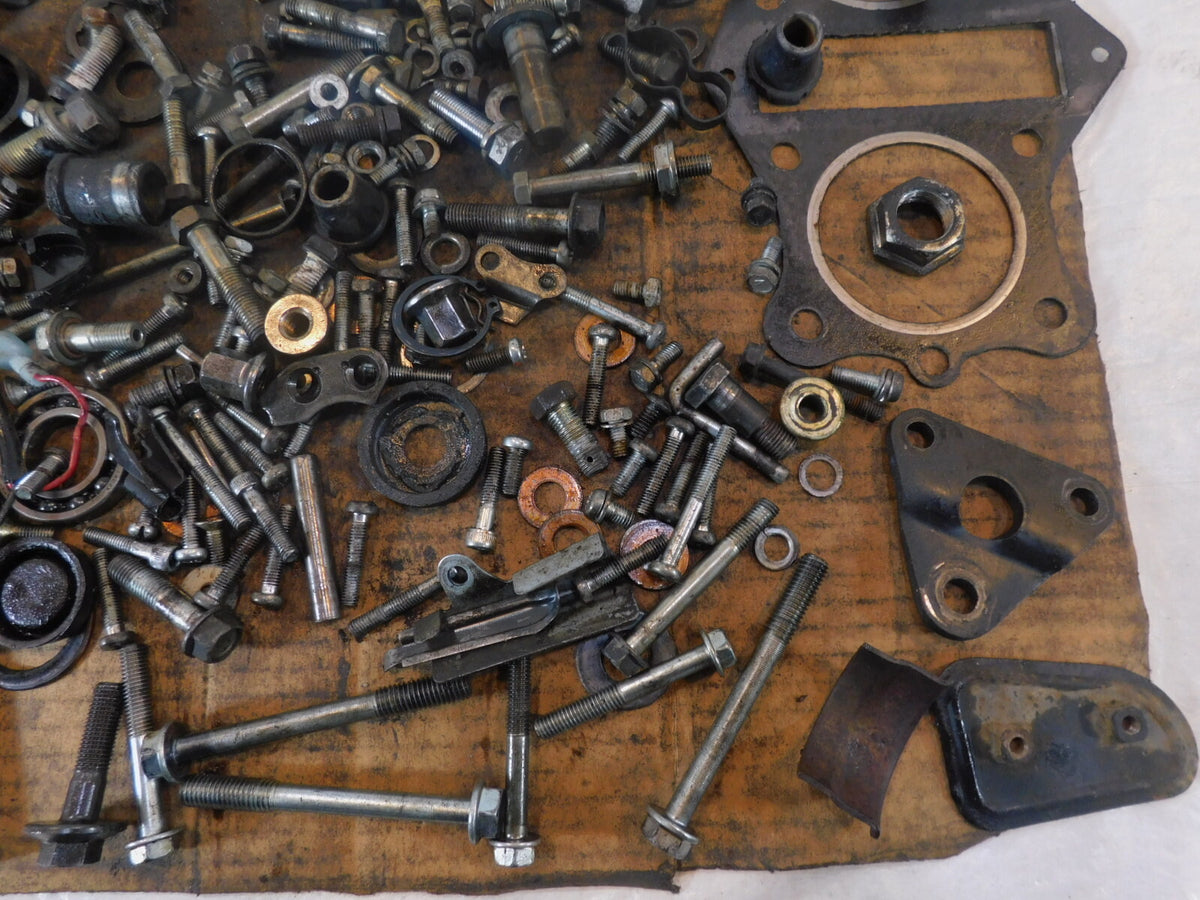 1983 83 Kawasaki LTD Belt KZ440 KZ440D Misc Nuts Bolts & Brackets Box Parts Lot - C3 Cycle