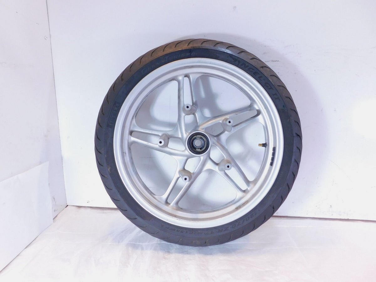 2000-2006 BMW R1150R R1150RS R1150RT Silver Front Wheel Rim & Tire 3.5x17"  Bent - C3 Cycle