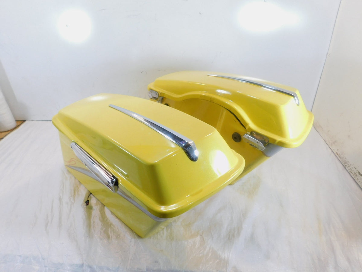 Harley Right Left Road King Street & Electra Glide CVO Sunrise Yellow Saddlebags - C3 Cycle