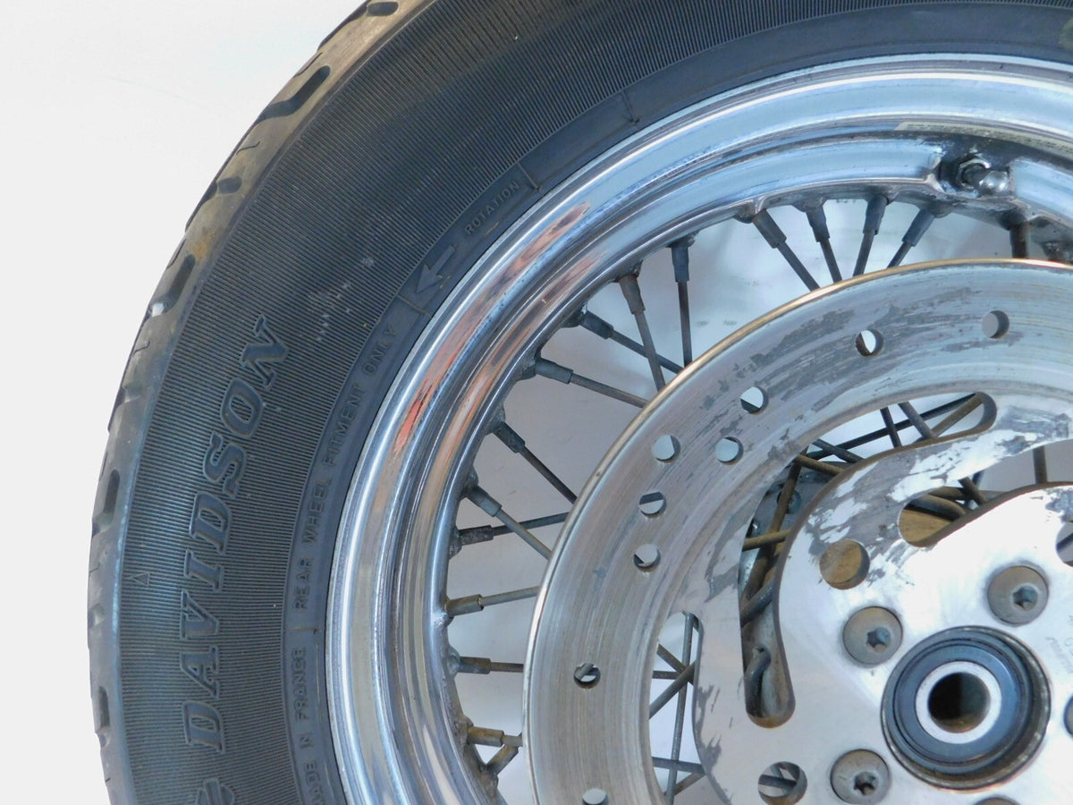 Harley Davidson Dyna Sportster & Softail Laced 16" Rear Wheel Rim & Tire Chrome - C3 Cycle