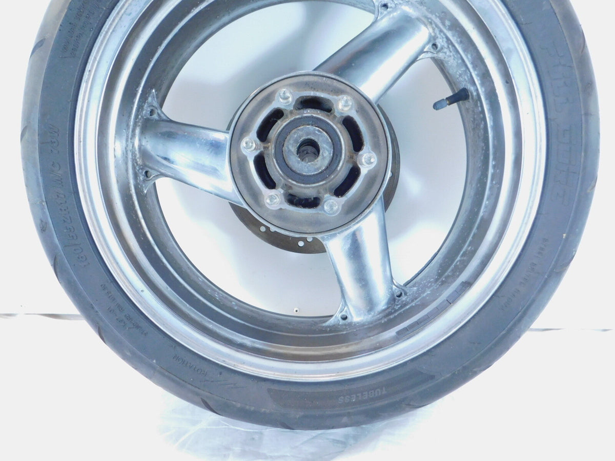 2002 2003 2004 2005 Kawasaki ZZR1200 ZX1200C Chrome Rear Wheel Rim - 17" & Rotor - C3 Cycle