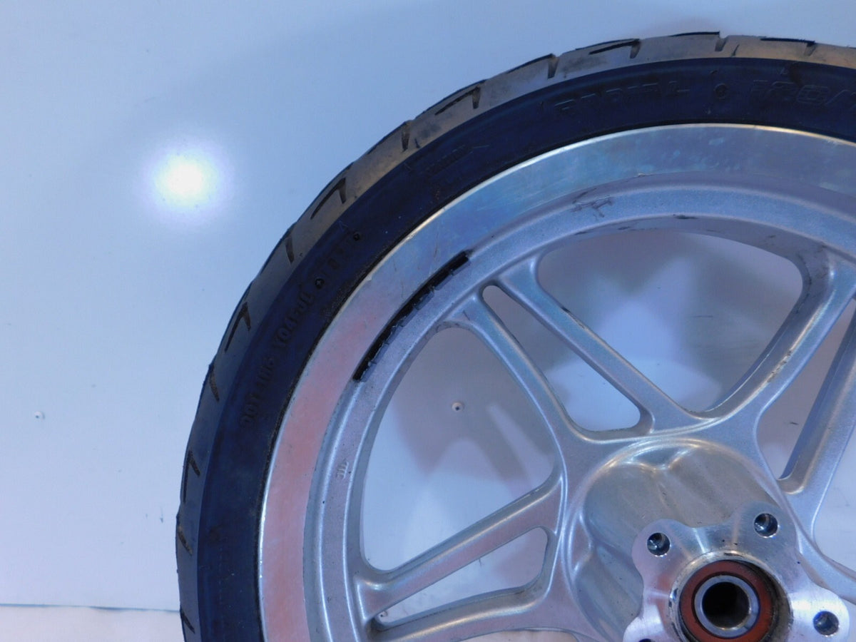 2000 Victory V92 Sport Cruiser Silver 5 Spoke Cast Front Wheel Rim & Tire - C3 Cycle