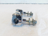 2004 Harley Davidson Dyna FXDL Low Rider Chrome Handlebar Mount Clamp Brackets - C3 Cycle