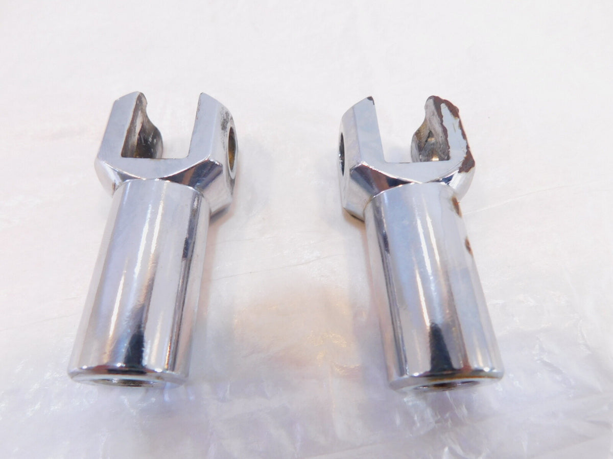 Pair Chrome Harley Davidson Softail Passenger Footpeg Peg Bracket Mount Supports - C3 Cycle