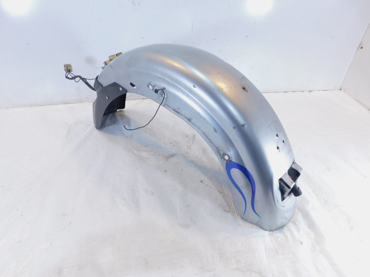 1981-1993 Harley Davidson Sportster 883 1100 1200 Silver Blue Rear Cover Fender - C3 Cycle