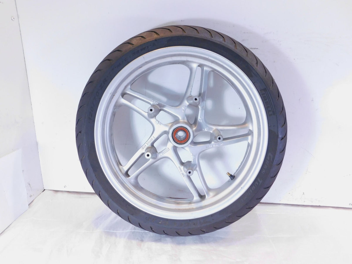 2000-2006 BMW R1150R R1150RS R1150RT Silver Front Wheel Rim & Tire 3.5x17"  Bent - C3 Cycle