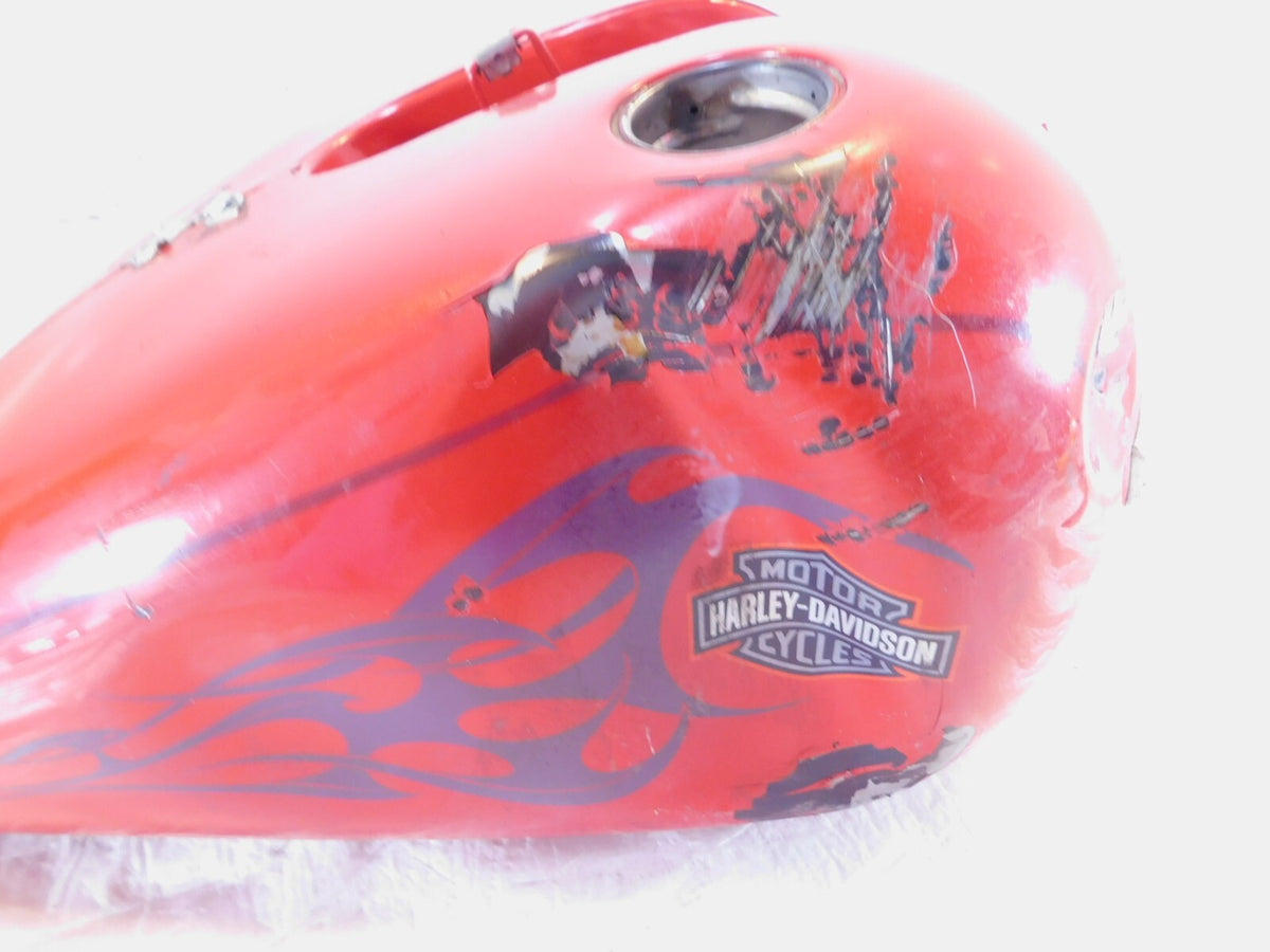 2002 Harley Davidson Dyna FXDWG Wide Glide Red Fuel Gas Petrol Tank - Dented - C3 Cycle