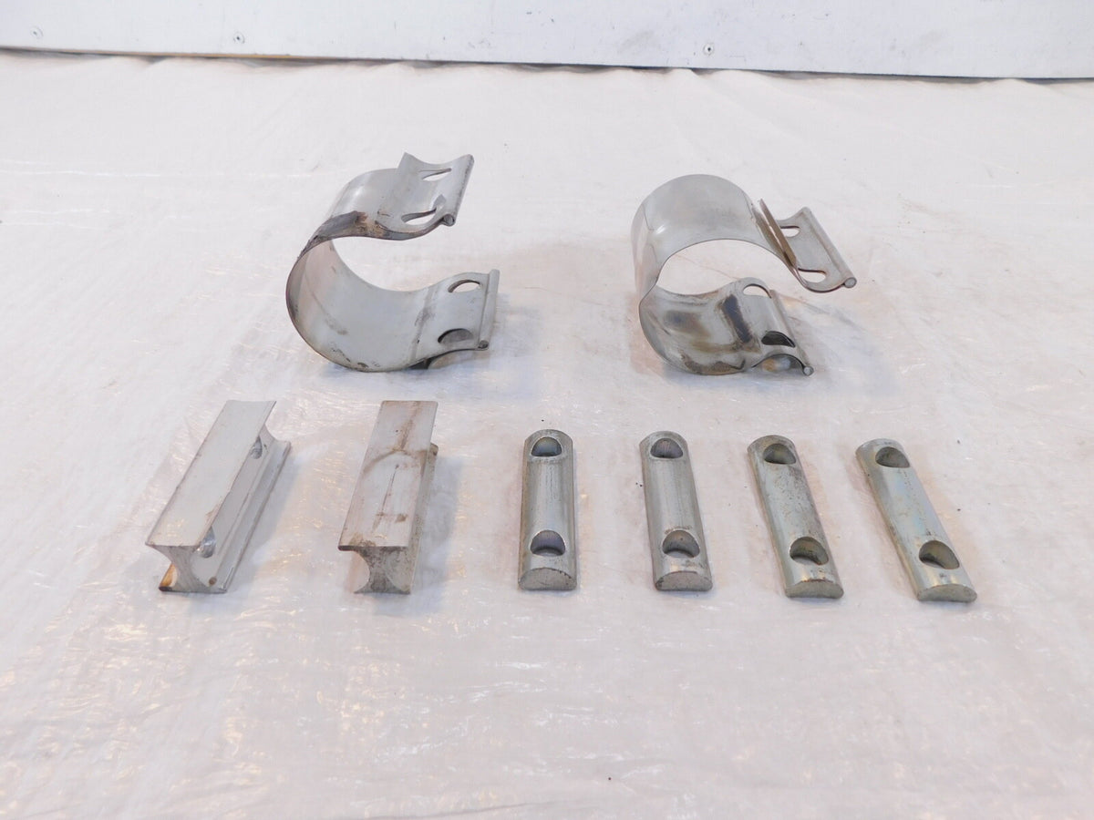2012 BMW F800R F800 R Silver Rear Cooling Exhaust System Manifold Holder Clamps - C3 Cycle