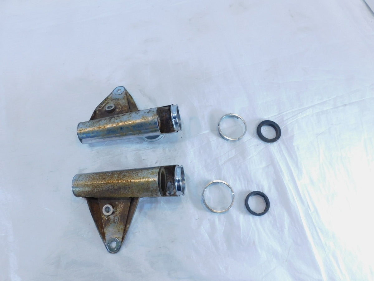 1973 73 Honda CB450K CB450K6 450 Silver Front Upper Left/Right Fork Leg Covers - C3 Cycle