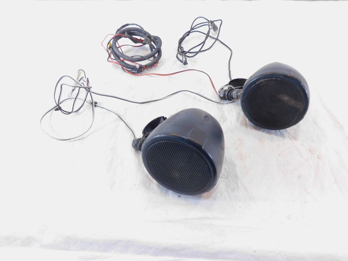 2008 08 Victory Vision Front Left/Right Handlebar Handle Bar Speakers w/ Clamps - C3 Cycle