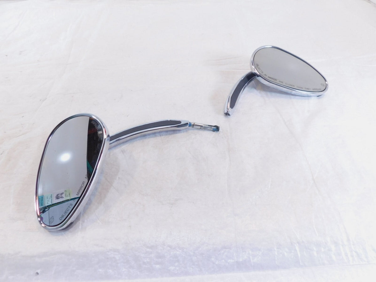 Harley Davidson FXR Softail Dyna Sportster Left/Right Chrome Rear View Mirrors - C3 Cycle