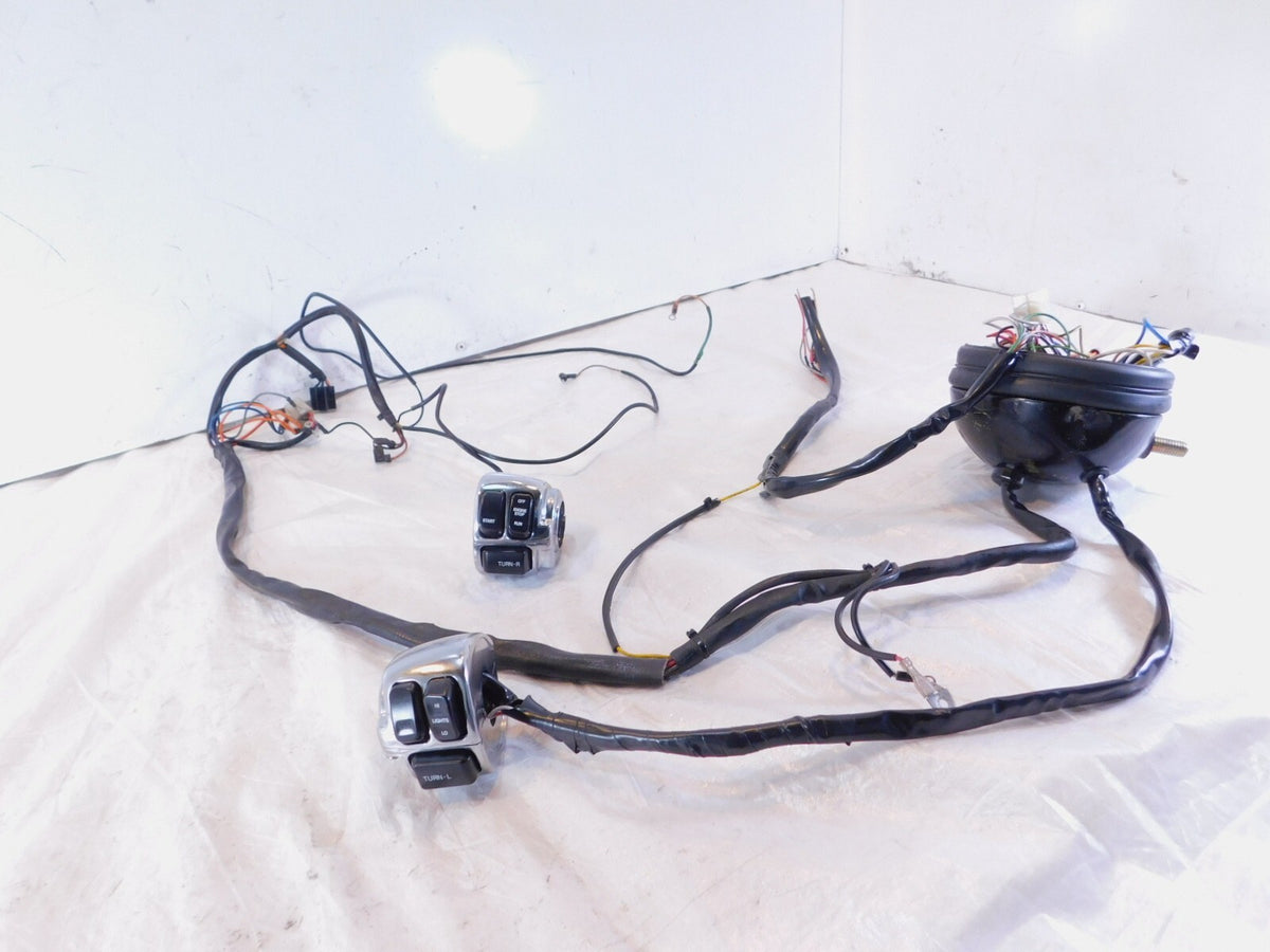 Harley Sportster 883 1100 & 1200 Wire Wiring Harness Headlight & Chrome Switches - C3 Cycle