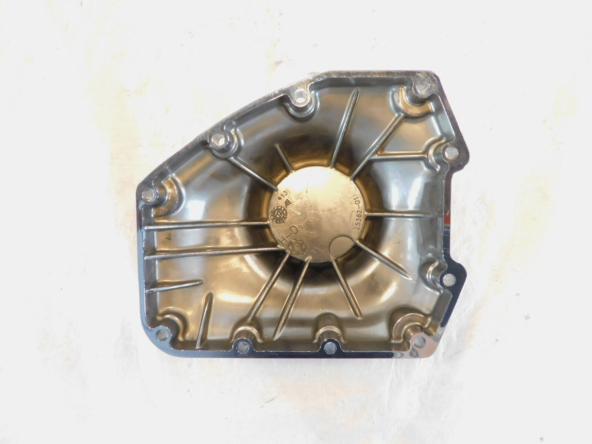 Harley Twin Cam Touring Softail Dyna Chrome Logo Right Engine Cam Gear Cover - C3 Cycle