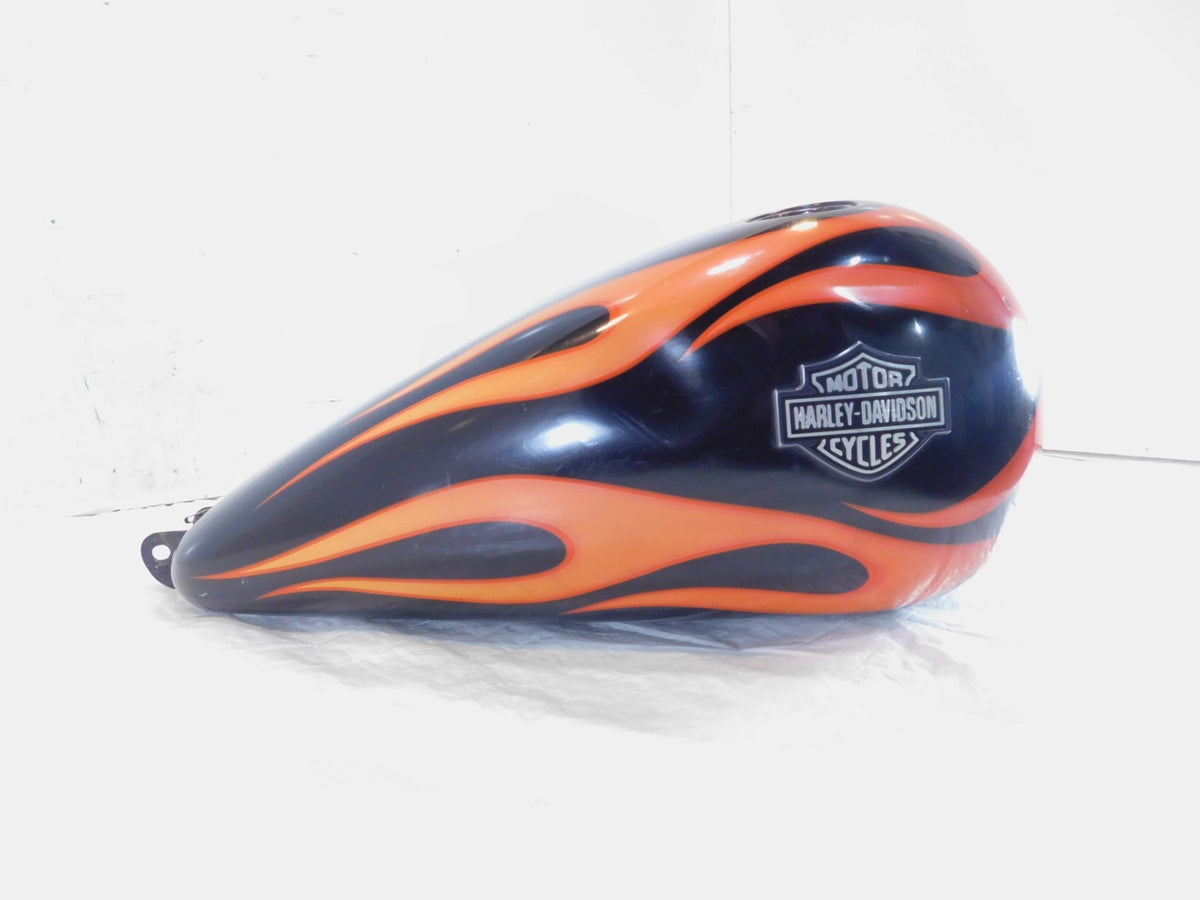 10-17 Harley Davidson Dyna Wide Glide Black w/ Flame Fuel Gas Tank - DENTED - C3 Cycle