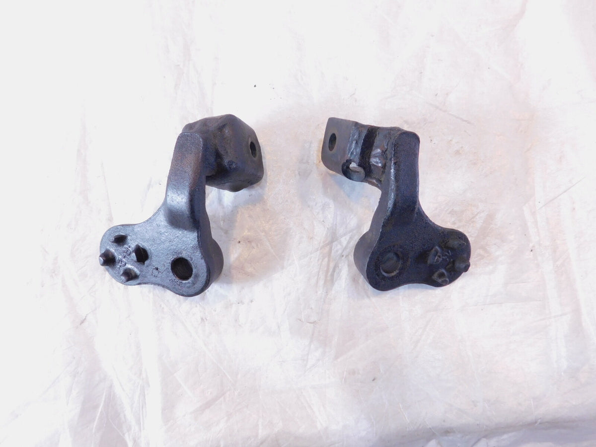 1983 83 Honda GL650 Silverwing 650 Front Driver Black Footpeg Peg Mount Brackets - C3 Cycle