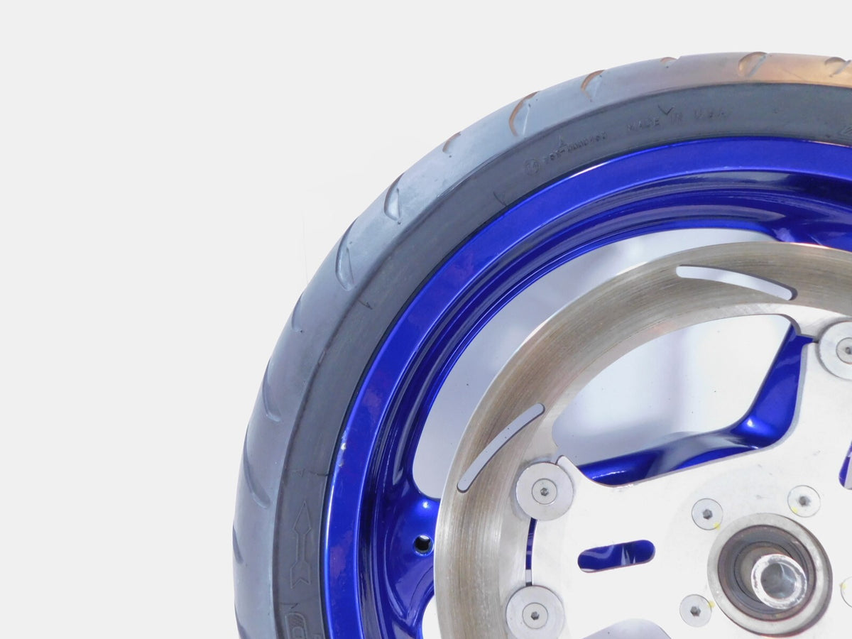 1999 99 Buell X1 Lighting Limited Edition Blue Cast Front Wheel Rim & Tire - C3 Cycle