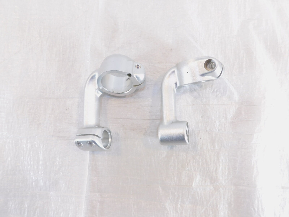 Royal Enfield Continental GT 650 Silver Front Left/Right Handlebar Riser Clamps - C3 Cycle
