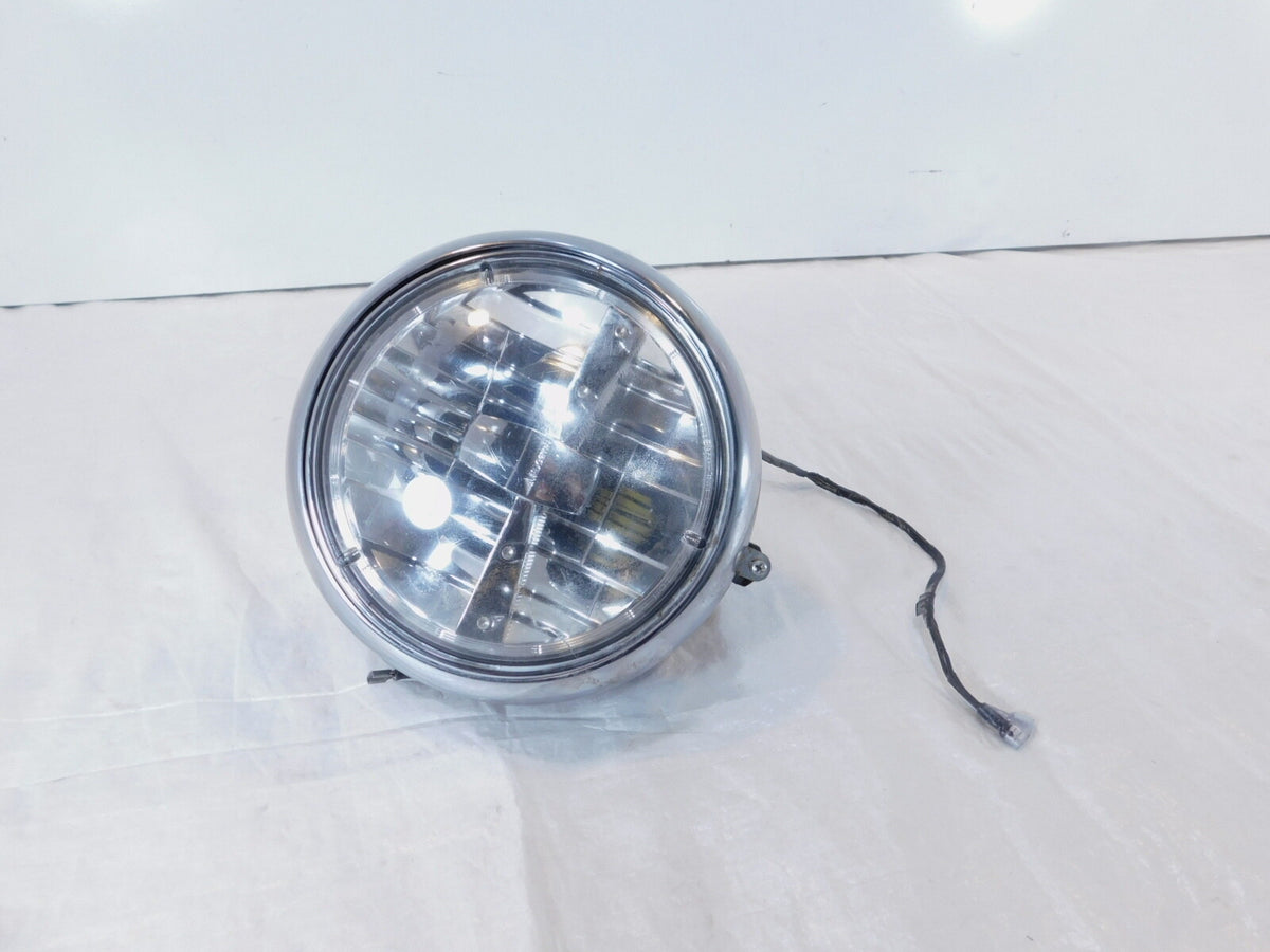 Dented Harley Softail Heritage Classic Fat Boy Black Headlight & Housing Bucket - C3 Cycle