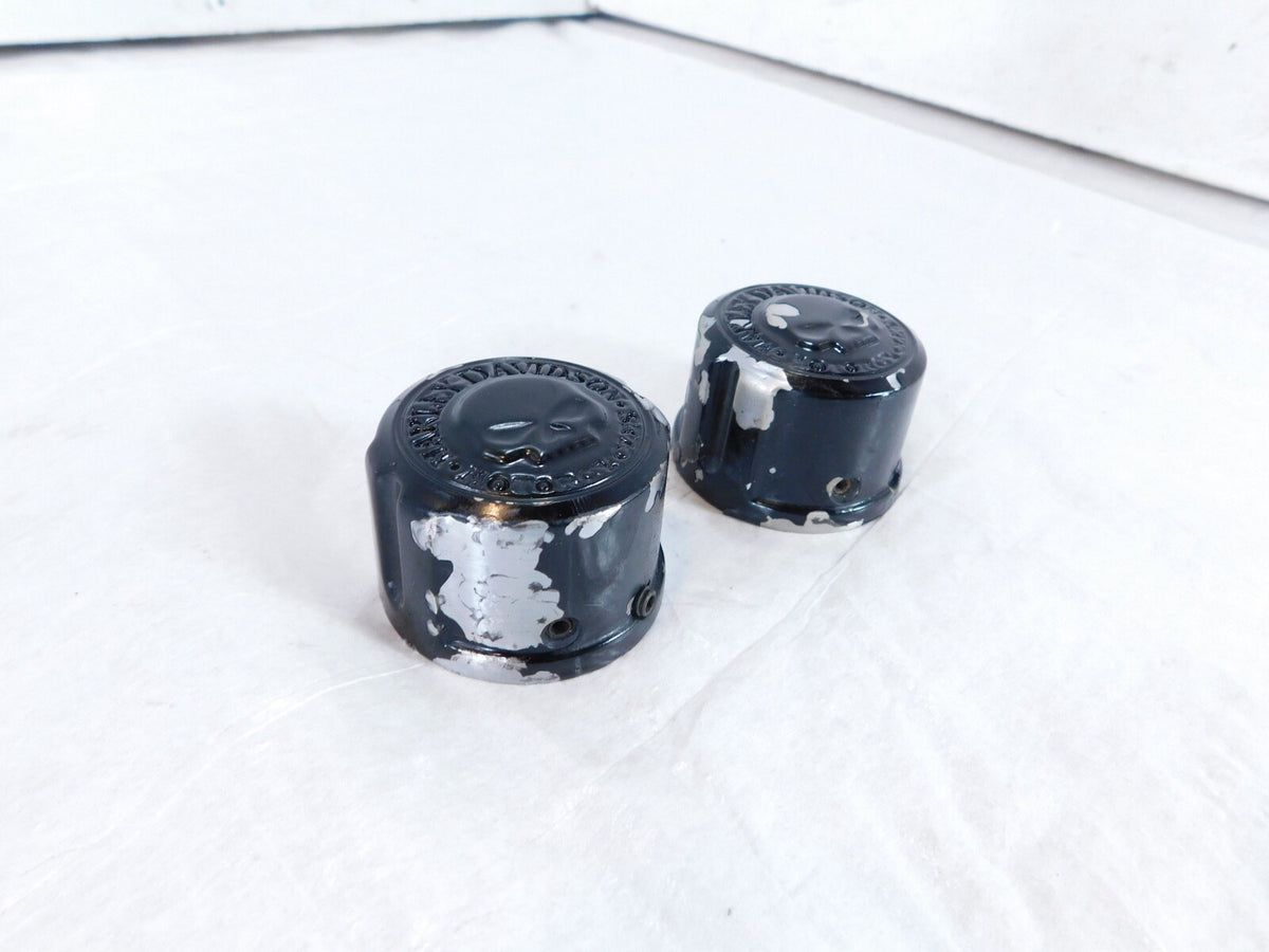 Harley Davidson Touring Dyna & Softail Willie G Skull Front Axle Nut Covers - C3 Cycle