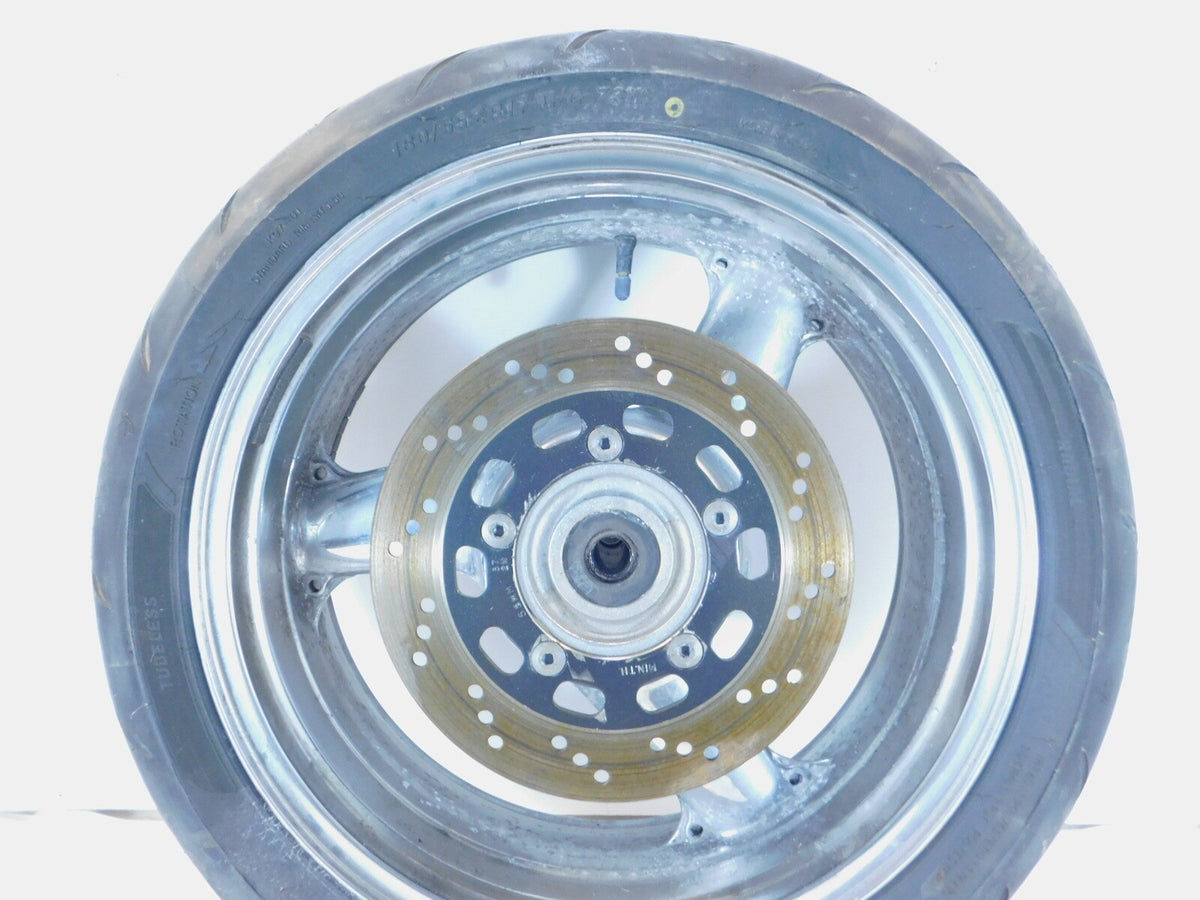 2002 2003 2004 2005 Kawasaki ZZR1200 ZX1200C Chrome Rear Wheel Rim - 17" & Rotor - C3 Cycle