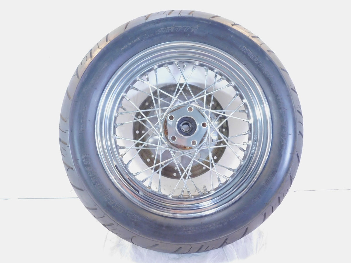 2000 2001 2002 & 2003 Indian Gilroy Scout Chrome Laced Rear Wheel Rim - Bent - C3 Cycle