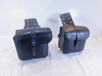 Yamaha Virago 700 XV700 Left/ Right Rear Black Dual Luggage Container Saddlebags - C3 Cycle
