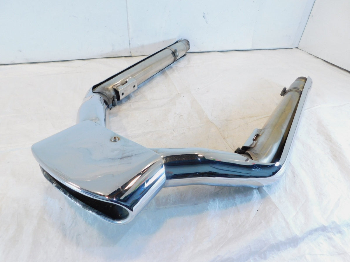 Harley Road King & Electra Glide Cobra 2 into 1 Slip On Exhaust Pipe Mufflers - C3 Cycle