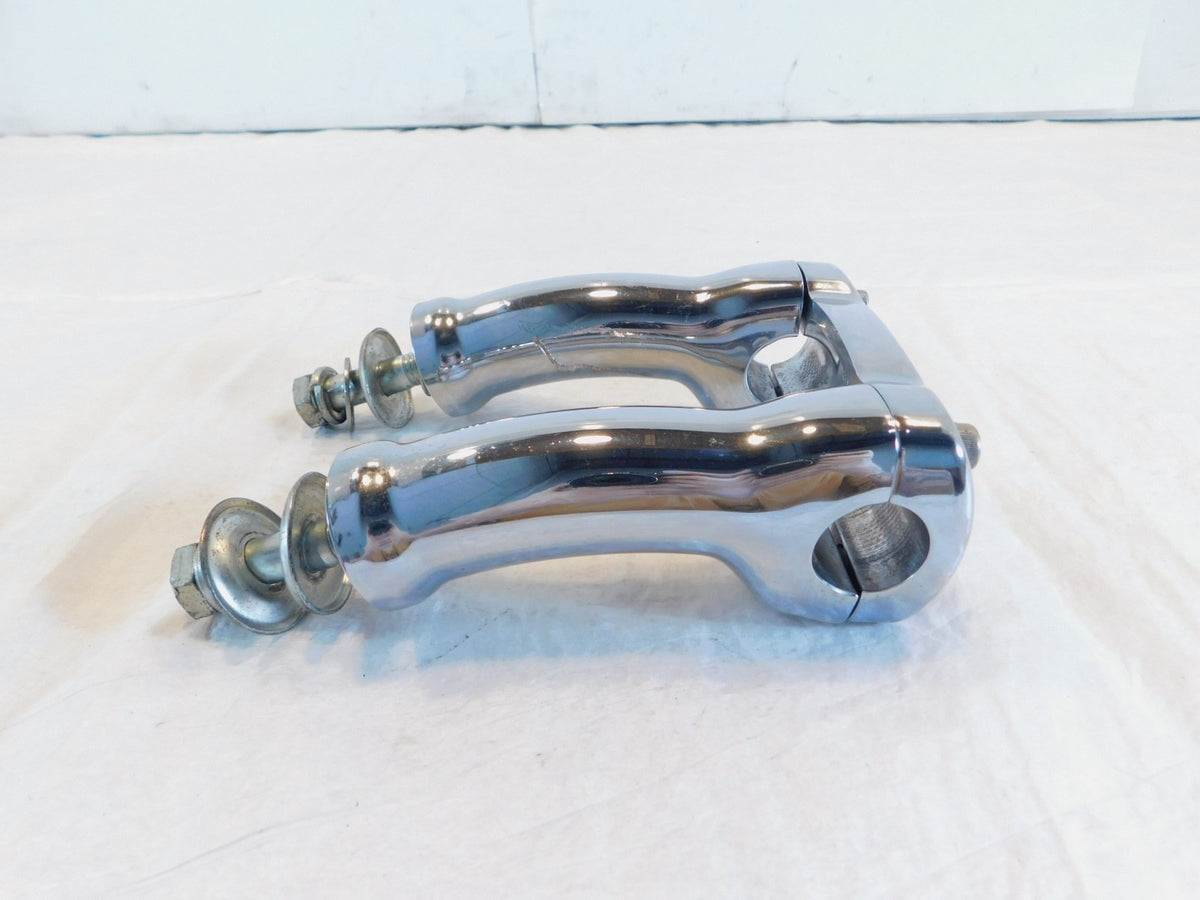 2005-2012 Harley Davidson Softail FLSTN Deluxe Chrome Handlebar Riser Brackets - C3 Cycle