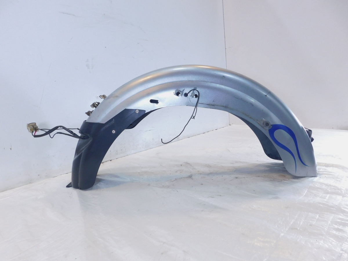1981-1993 Harley Davidson Sportster 883 1100 1200 Silver Blue Rear Cover Fender - C3 Cycle
