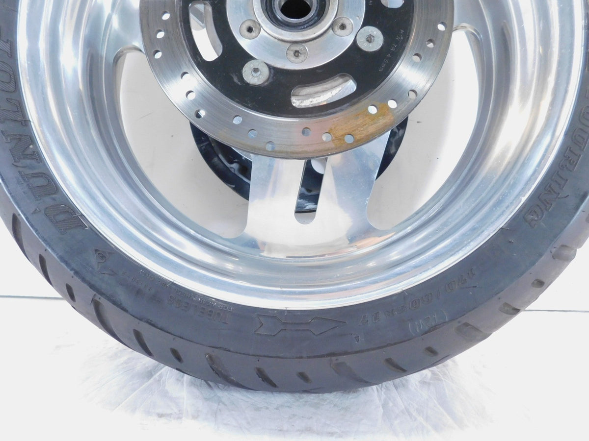 1995 & 1996 Buell M2 Thunderbolt Silver Rear Wheel Rim & Tire w/ Sprocket - C3 Cycle