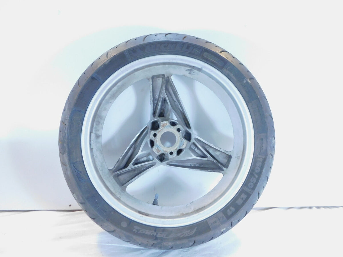 2001-2005 BMW Scarver F650 CS F650CS Silver Rear Wheel Rim & Tire - 36317681009 - C3 Cycle